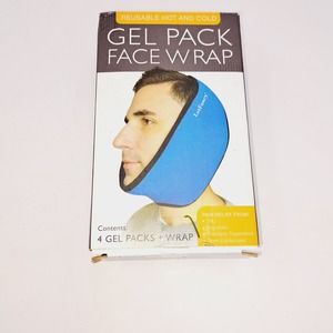 4 Reusable Hot Cold Gel 1 Face Wrap Blue